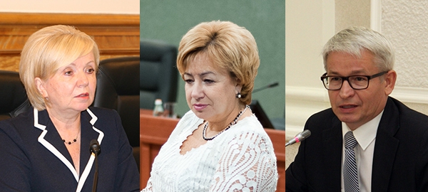 Эмилия Слабунова, Ирина Петеляева и Александр Селянин